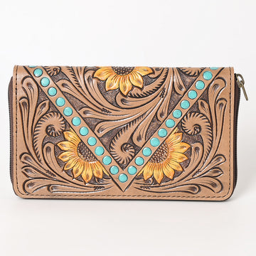 OHLAY WALLET Hand Tooled Genuine Leather women bag western handbag purse